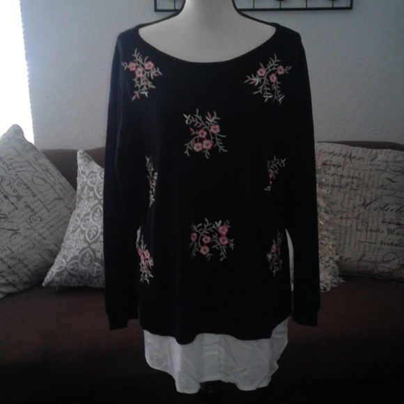 Embellished Layered-Look Sweater - 3X - Picture 2 of 5